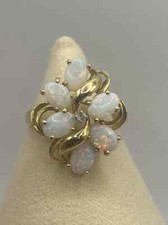 4Ct Oval Cut Natural Fire Opal Vintage Engagement Ring 14K Yellow Gold Plated