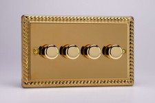 Varilight Classic Georgian Brass Effect Range - Black Inserts & Black Switches