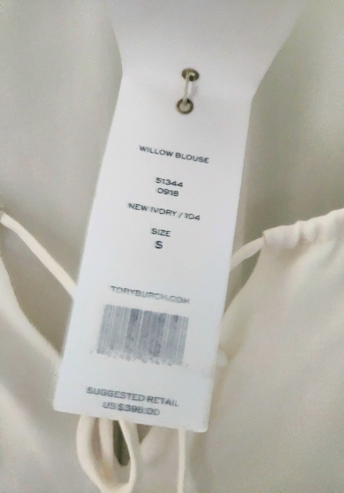 Camicia abito Tory Burch WILLOW CAMICETTA $398 NUOVO pizzo top avorio 100% seta bambola