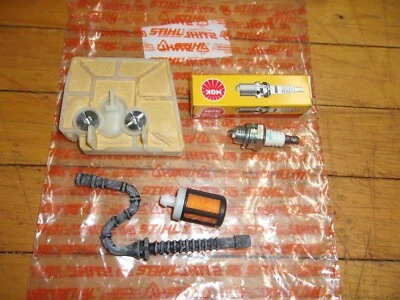 Stihl OEM 034 Service Kit Air Filter Fuel Hose Spark Plug 034AV 036 #GM-F9B2
