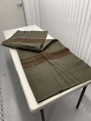 ウールブランケット BUNDES-EIGENTUM 200×210cm Genuine Vintage West German Army “Bundes- Eigentum” Wool Blanket
