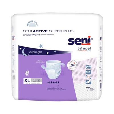 Seni Active Super Plus Overnight Incontinence Underwear X-Large 7 Pairs