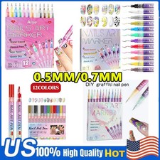 12Colors Nail Art Pens Set Nail Art Graffiti Pen DIY Nail Drawing Painting Pen  