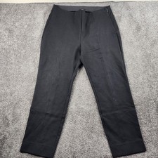 Quince Ponte Straight Leg Pants Women XL Black Good Pintuck High Rise Side Zip