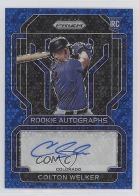 2022 Panini Prizm Rookie Blue Donut Circle 13/50 Colton Welker Auto RC 19ed