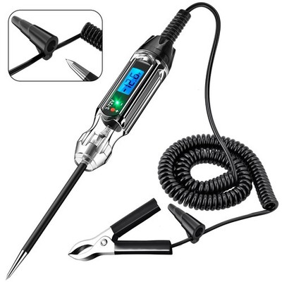 Heavy Duty 3-72v Backlit Digital Lcd Circuit Tester, Automotive Test Light with