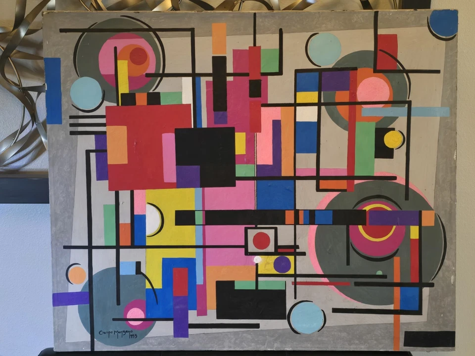 Pintura ORIGINAL Acrílico sobre lienzo. Estilo geométrico abstracto. Foto 4 de 4