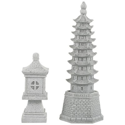 2 Pcs Heimdekoration Wohndekoration Miniatur- Mini-Gartenpavillon