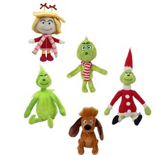 Grinch Christmas Plush Toy - Soft Stuffed Doll for Kids Kawaii Room Decor Gift