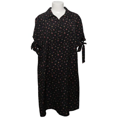 Kleid, Größe: L, Schwarz/Mehrfarbig, Blumen, Damen #JHK