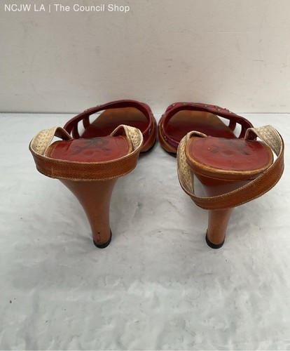 Women's YSL Yves Saint Lauren Brown Slingback Heels Size 7 - Picture 5 of 8