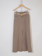 Just Cavalli Women s Beige Midi Skirt with Belt Vintage Y2K Size IT 42