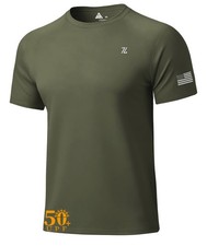 Men Rash Guard Shirts UV UPF 50 Sun Protection Swim Shirt Short Sleeve Workout
