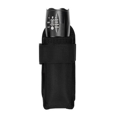 KENOBEE Flashlight Pouch Duty Belt Holster, Open Top Nylon MOLLE Black 
