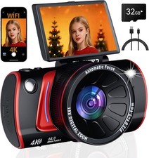 4K Digital Camera for Photography 64MP WiFi Vlogging Camera for YouTube 18X Zoom
