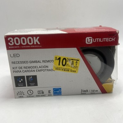 Utilitech LED 45-WATT Warm White 3000K LED Recessed Remodel Kit 3 Inch Bronze