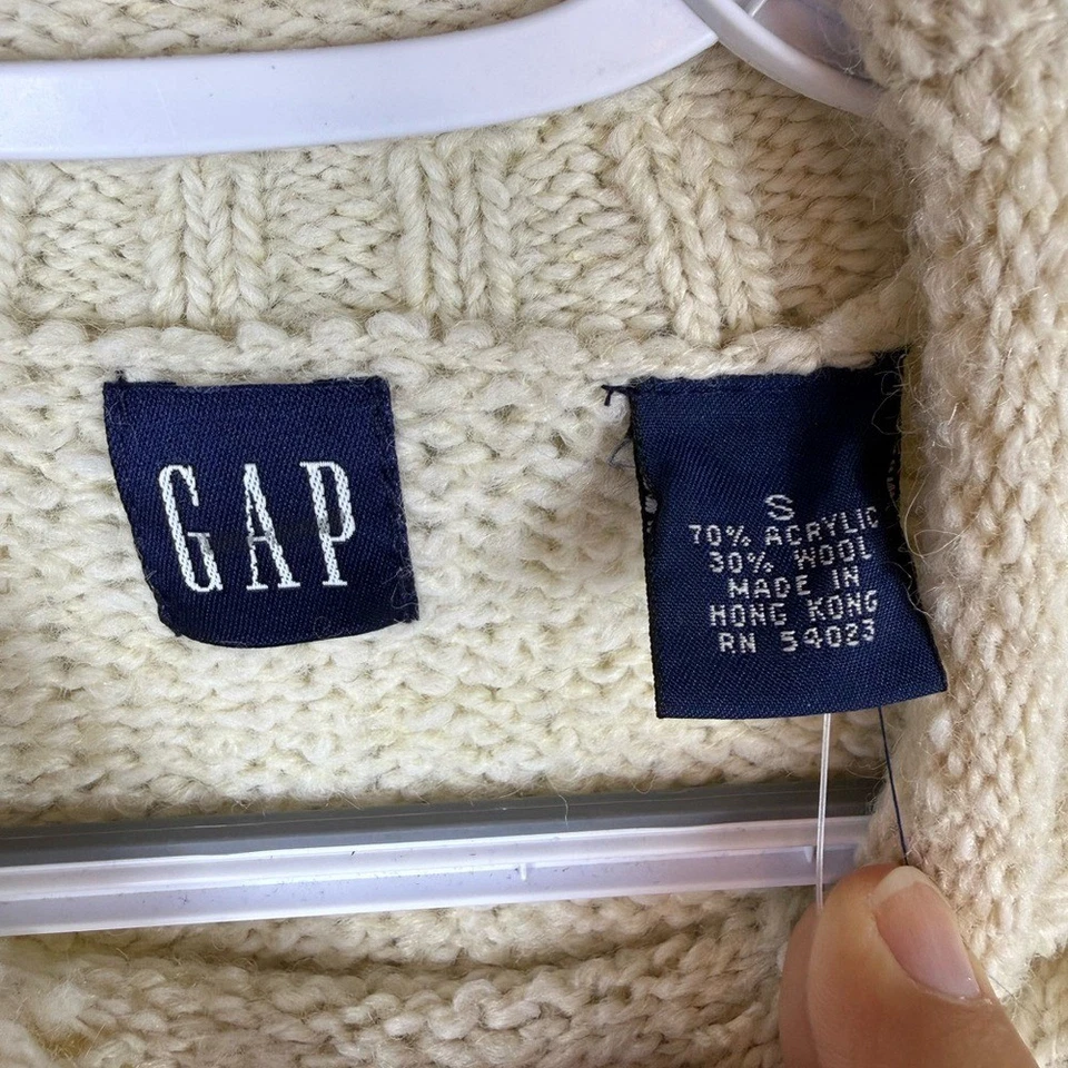 Suéter Gap Niñas Mezcla de Lana Verde Crema Cuello Redondo Navidad Vacaciones Pequeño Nuevo con Etiquetas Foto 4 de 4