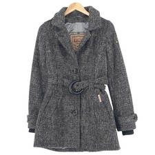 Khujo Cappotto Donna Grigio Lana Cintura Traspirante Taglia S