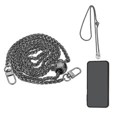Phone Lanyard, 47" Adjustable Crossbody Phone Chain with Tether Tab, Black