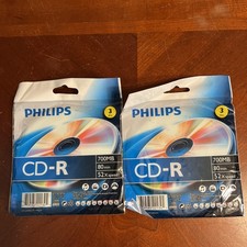 Phillips CD-R Blank Disc 2 3-Packs 700MB 80Min 52x Speed Recordable Media NEW