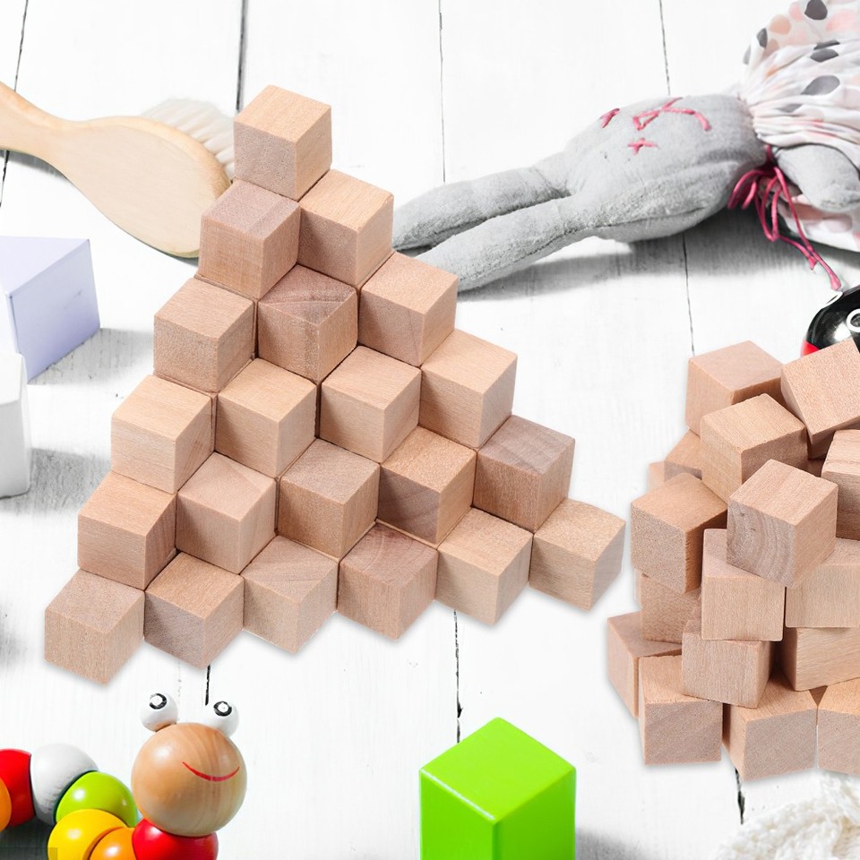Holzwürfel 20mm, 20 Stück | Naturbelassene Bastelblöcke Aus Holz | Für DIY, Puzzles, Bemalen & Kinderhandwerk