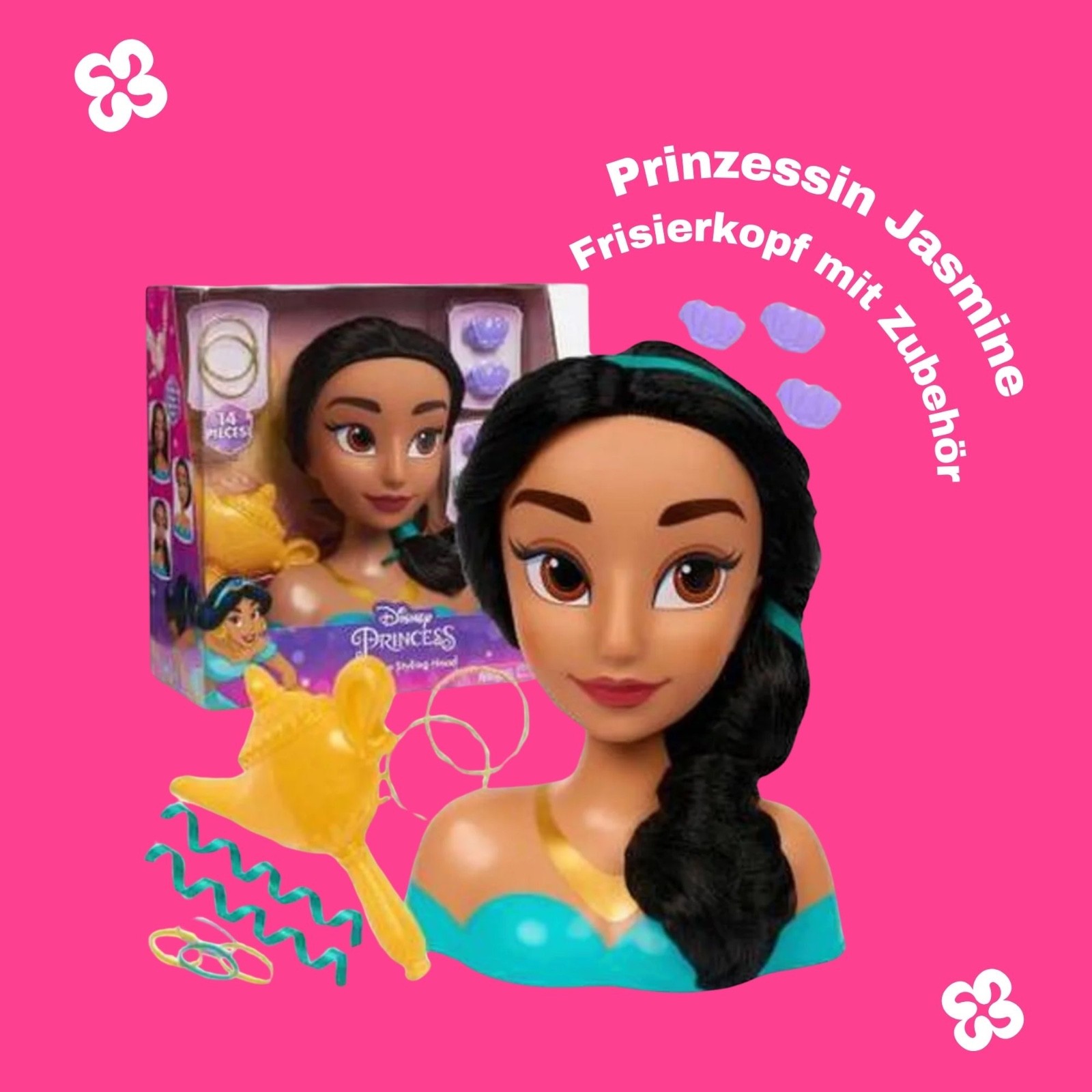 Cabeza De Peinado Disney Princesa Jasmine Con Accesorios Muñeca De Peinado