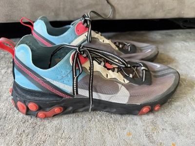 Nike React Element 87 Blue Chill Solar Red Mens Size 12 Athletic Sneakers Shoes