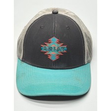 Ariat Youth Snapback Trucker Hat Grey Teal Aztec Logo Mesh Back Cap