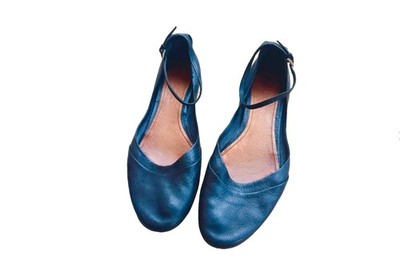 Jil Sander Balletlederschuhe Schwarz Größe 41