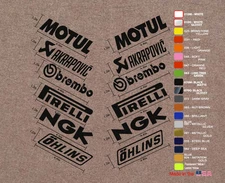 Motorcycle Sports Moto Sponsor Fairing Vinyl Decal Stickers Kits #318