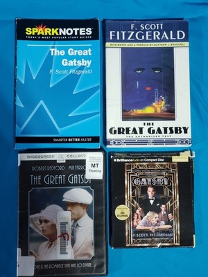 The Great Gatsby book, Audio CD, DVD, and Sparks Notes - AP English students