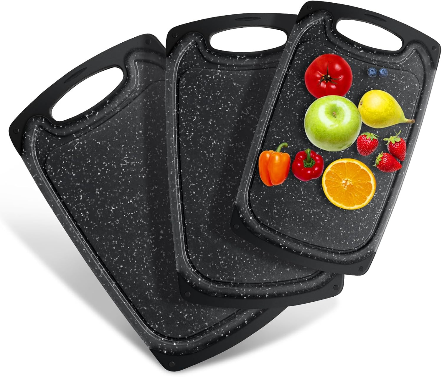 Relaxdays Set Da 2 Taglieri In Bambù, Uso Alimentare Antiscivolo Scanalatura Piano Lavoro Cucina 5x52x29 Cm Naturale 84665527