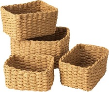 Storage Baskets, Revivoer Set of 4 Wicker Basket for Shelves Closet Organizer, 