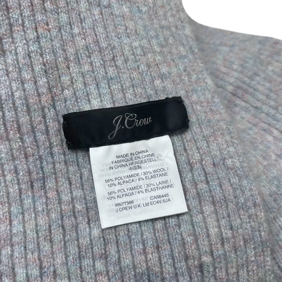 J.Crew супер мягкий ребристый шарф серый шерстяная смесь б/у в отличном состоянии минималистский зимний холодный слой - Изображение 4 из 4
