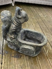 Squirrel Wheelbarrow  Concrete Garden Ornament Planter