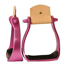 Western Saddle Horse Pink Aluminum Barrel Racing Rodeo Stirrups Ranch Pleasure