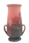 Vintage Rookwood Art Pottery Vellum Vase, c1929 HP Tulips Artist Initials 11"