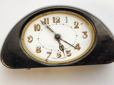 Vintage Junghans *WORKING* Alarm Clock, Metal, 3 3/4'', Made in Germany