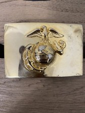 USMC Marine Corps Dress Blues Gold Toned Belt Buckle Only