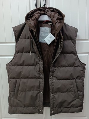 brunello cucinelli size M, Brown vest mens Luxury jacket