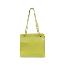 Chanel Caviar Skin Vintage Shoulder Bag Women Green One Size