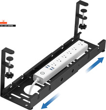 No Drilling Extendable under Desk Cable Management Metal Cable Tray under Desk w