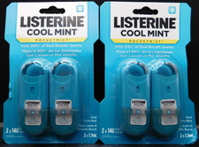 Lot Of 2 Listerine PocketMist Spritzers Cool Mist 7.7mL Ea New  Sealed