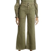 Veronica Beard Hilde Cropped Green Flare High-Rise Ankle Pants Size 29 30x28