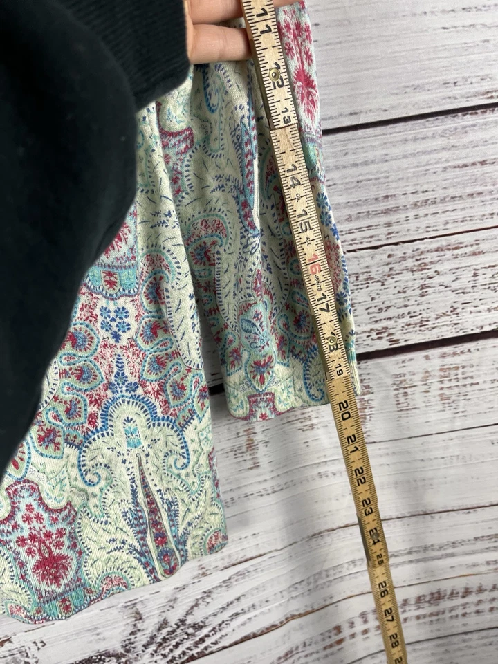 Blusa Top Talbots Para Mujer Mediana Multicolor Paisley Mezcla Algodón Manga Larga Foto 4 de 4