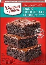 Duncan Hines 13X9 FAMILY SIZE DARK CHOCOLATE FUDGE Baking Brownie Mix 18.2oz Box