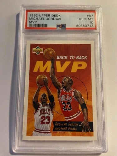 1992 Upper Deck Michael Jordan MVP #67 Card Bulls NBA HOF GEM MINT PSA 10