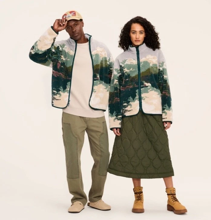 Woolrich x Target Printed Landscape Zip Fleece Sherpa Jacket Medium NWT Unisex