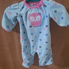 Child of Mine by Carter's Newborn Girls Fleece One Piece Sleeper Owl Polka Dot