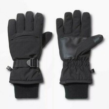 Goodfellow Mens Gusseted Winter Ski Gloves S M Black Lined Knit Cuff NWT